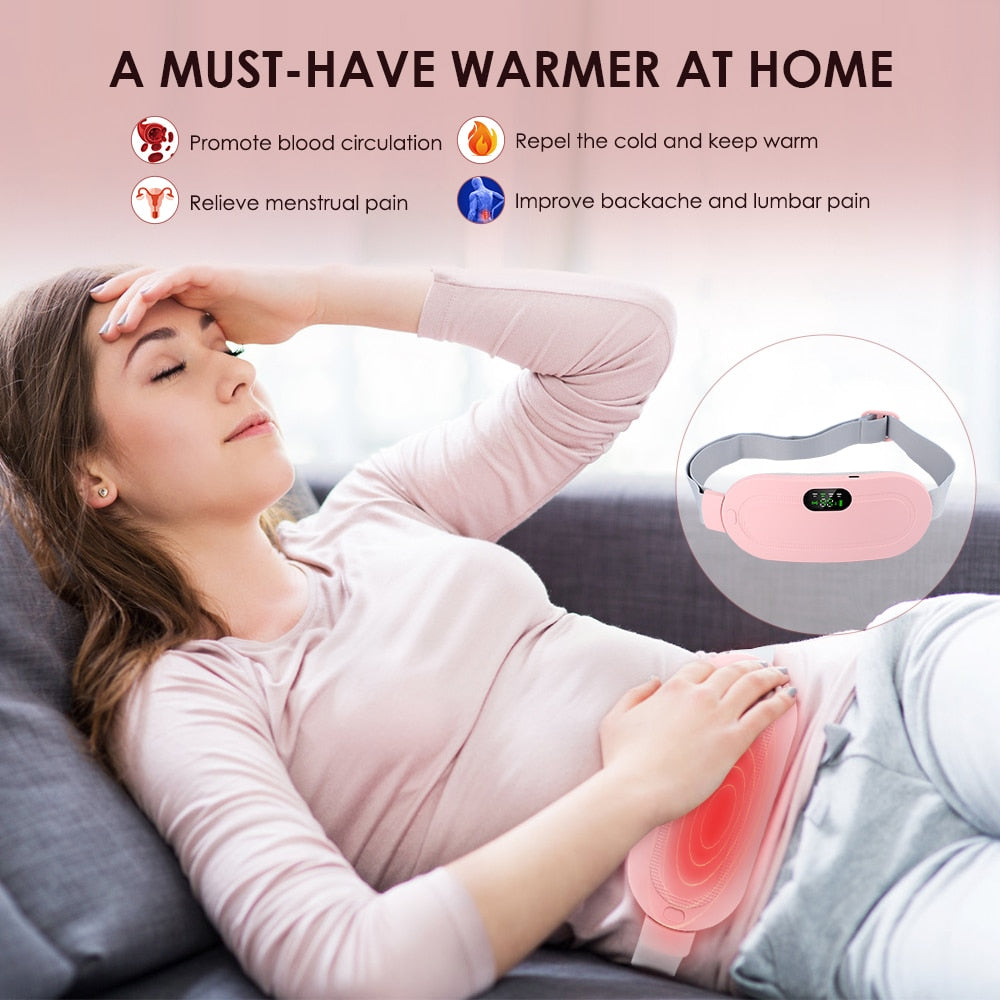 Heating and vibrating pad for menstrual and back pain