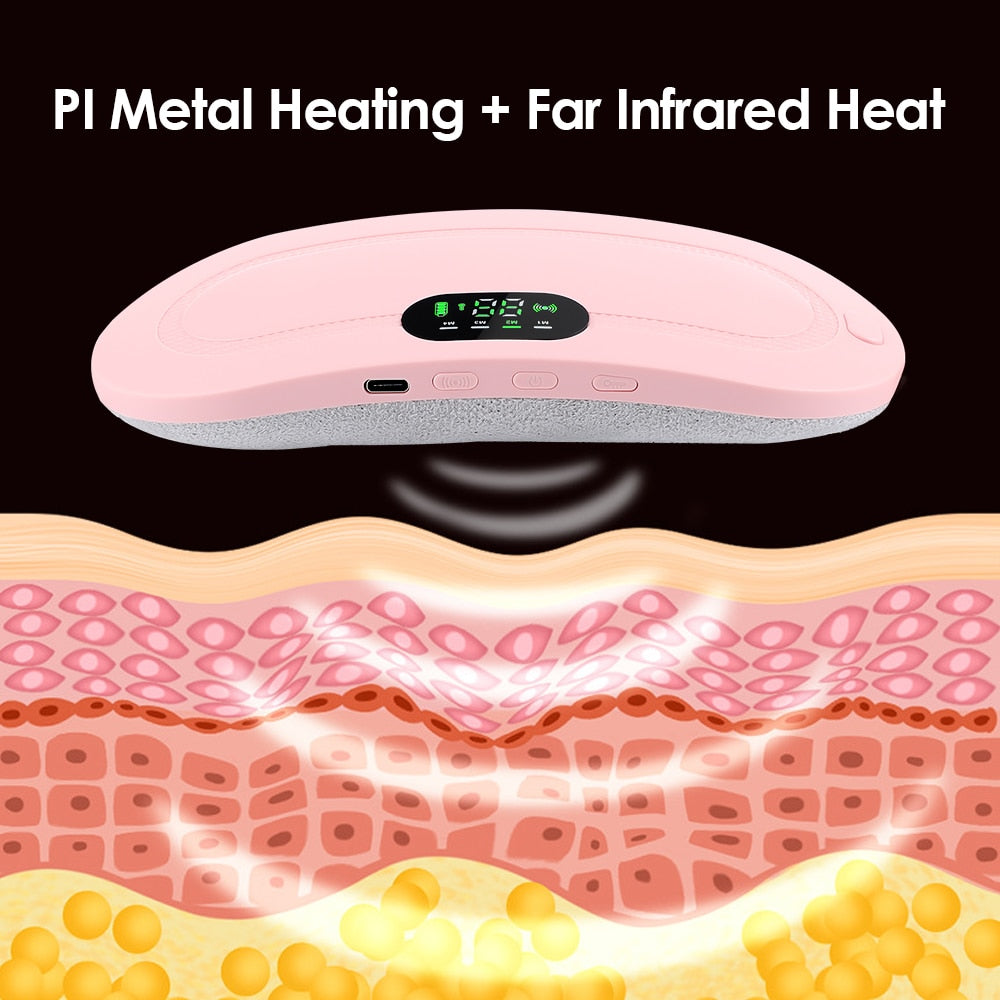 Heating and vibrating pad for menstrual and back pain