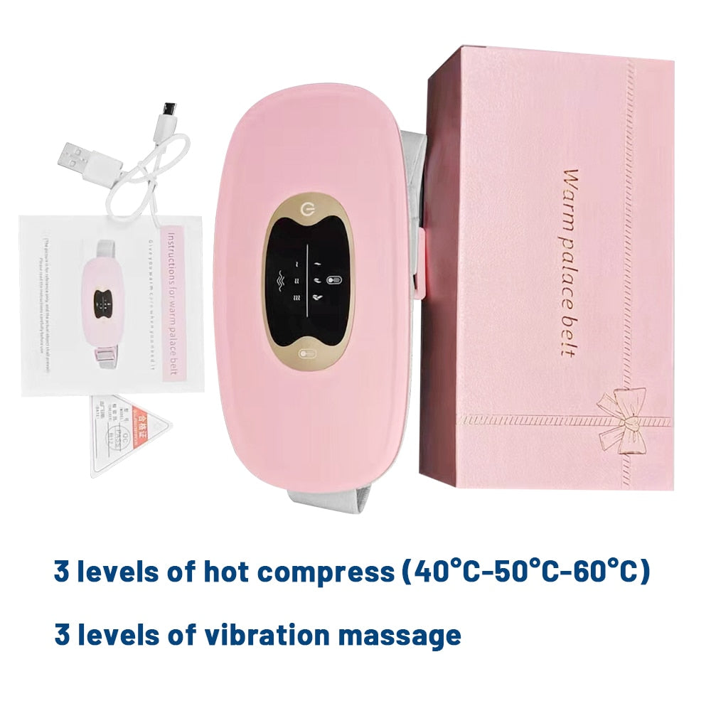 Heating and vibrating pad for menstrual and back pain